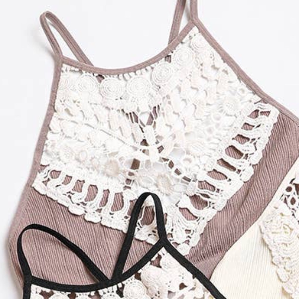 XL Mocha Crochet Bralette